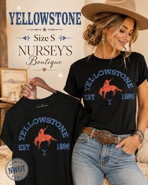 Yellowstone EST 1886 Rodeo Graphic T Shirt Black Small NWOT Western